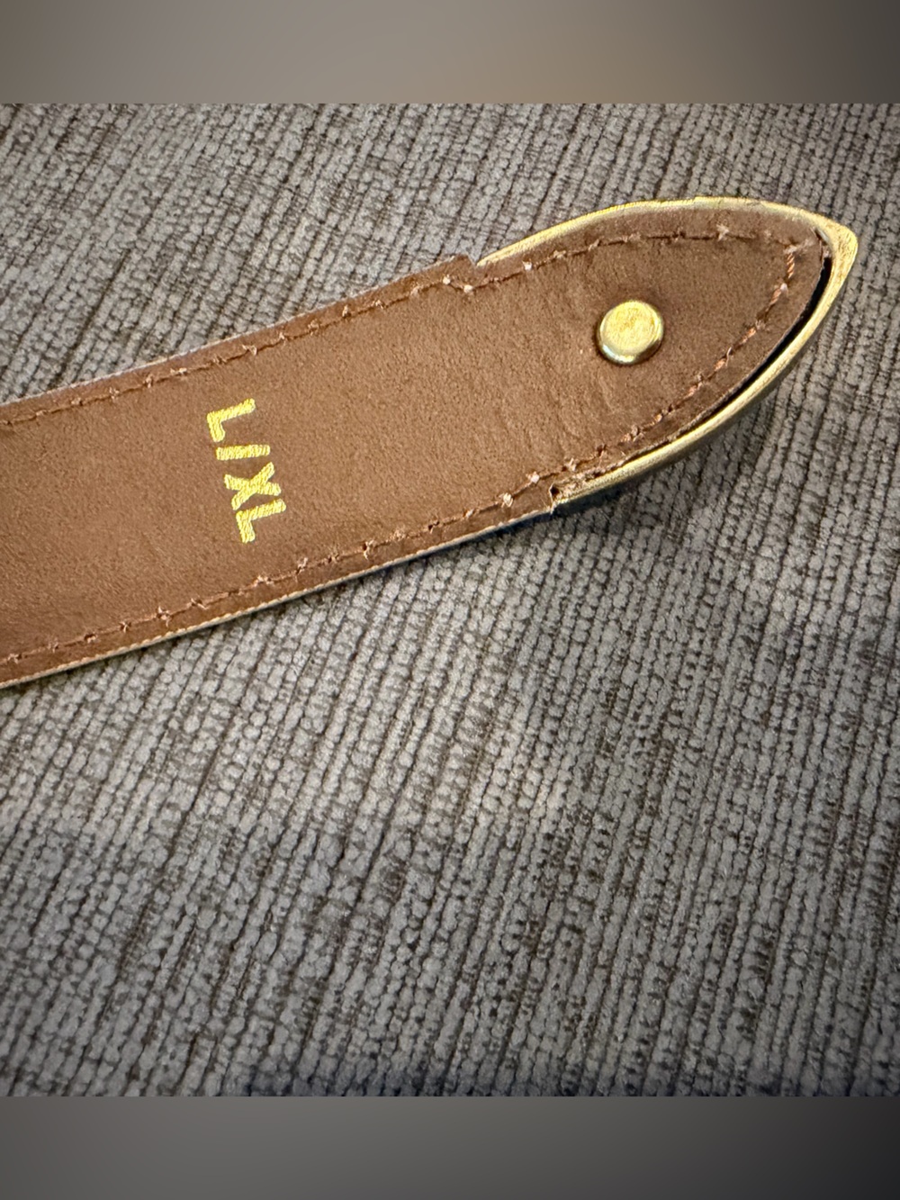 Aime Leon Dore Beige Croc-Embossed Belt with Gold Buckle - Picture 13 of 13